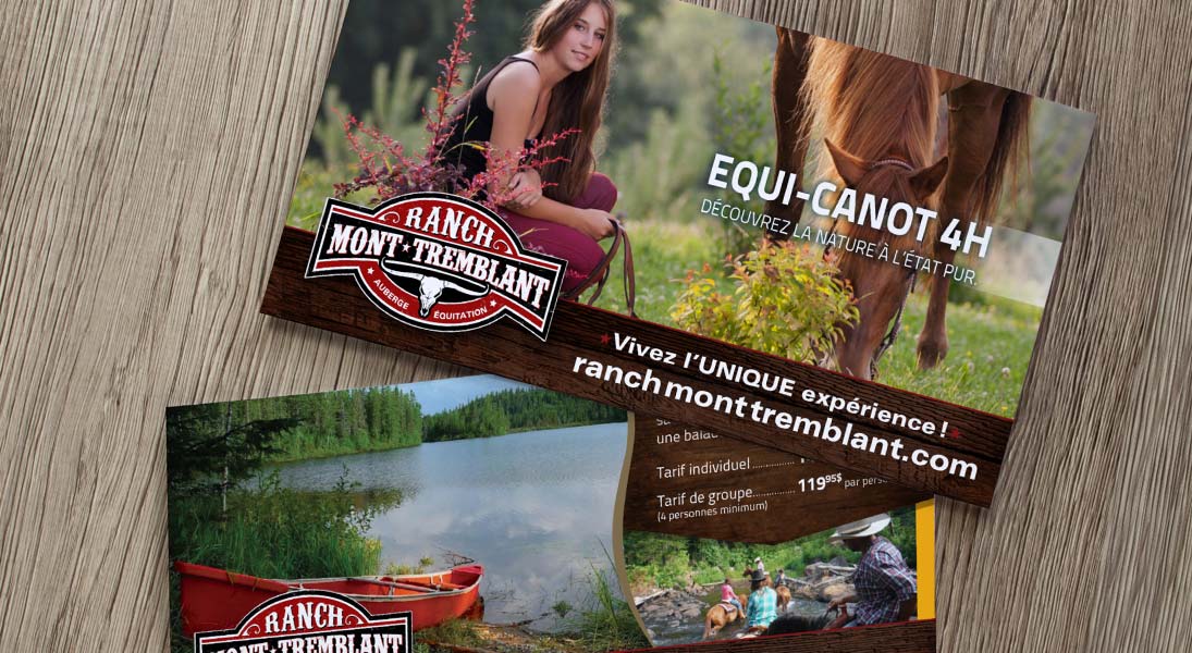 Publicité Ranch Mont-Tremblant - conception design graphisme laval campagne publicitaire energik