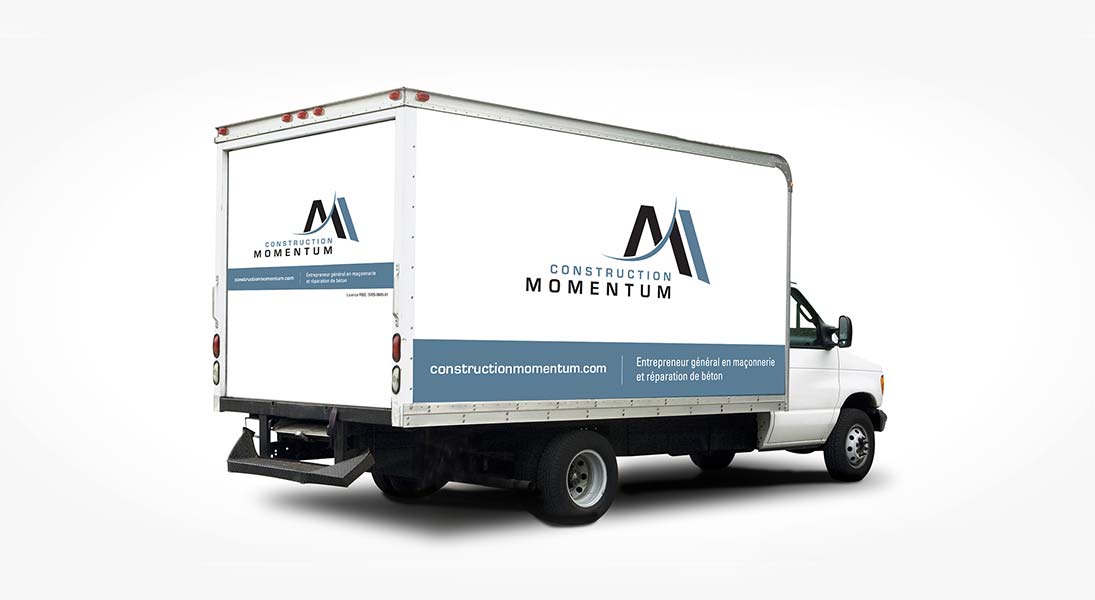 Habillage vehicule  constructions momentum - renovation wrap conception design graphisme laval energik