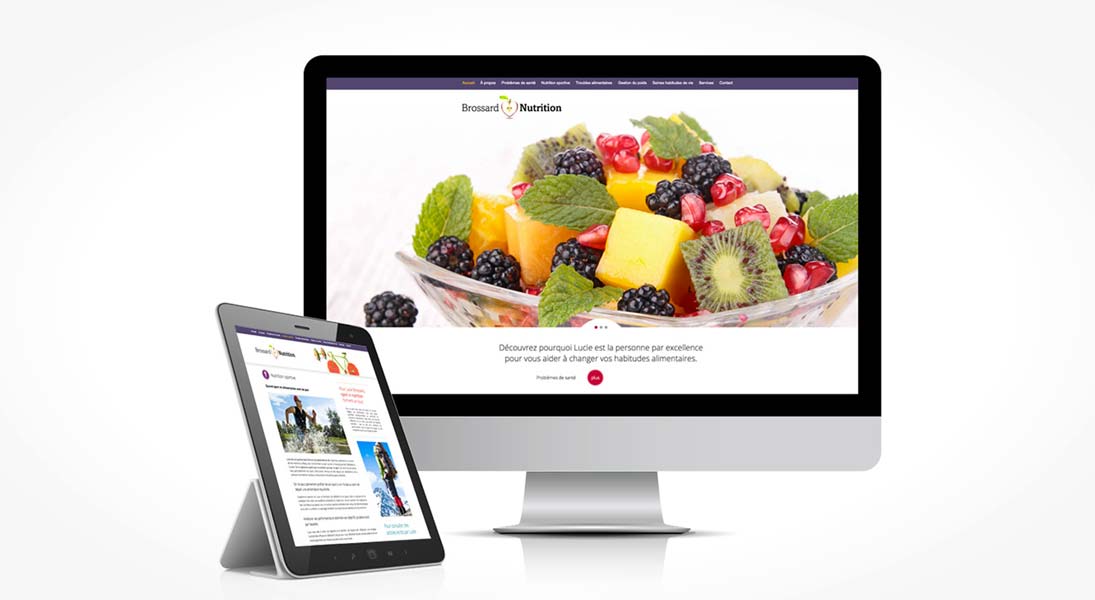 site web Brossard nutrition - web site conception design graphisme laval energik