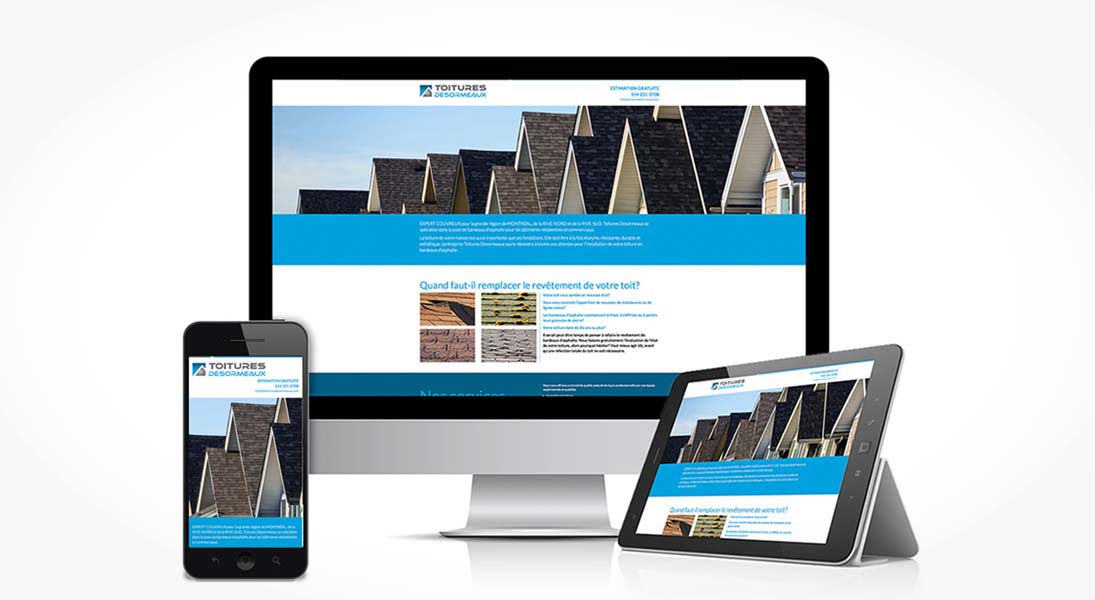 Site web toitures Desormeaux - web site responsive conception design graphisme laval energik