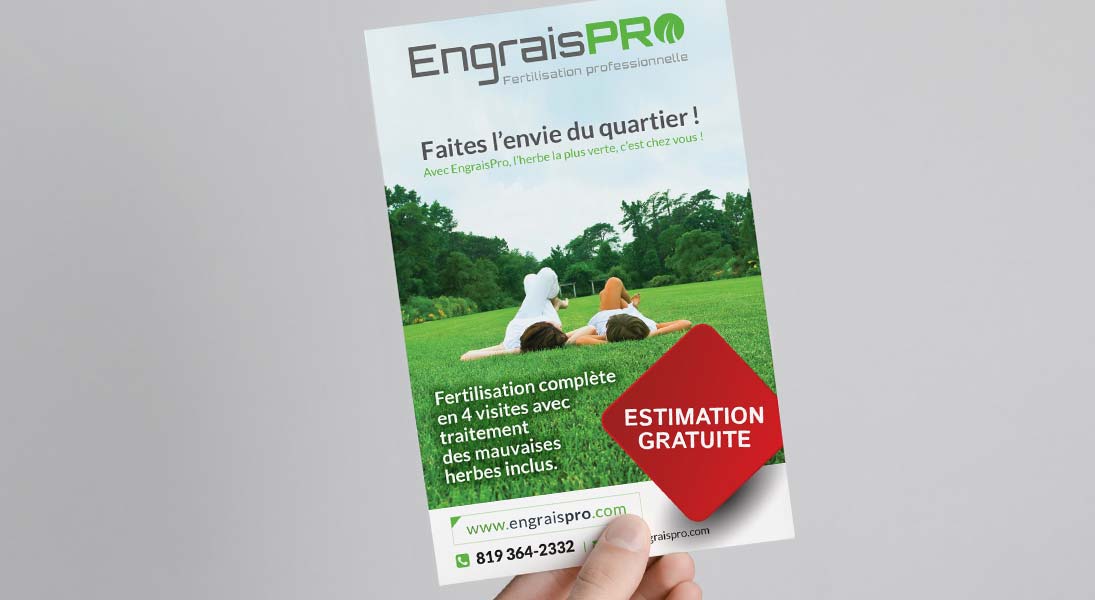 Flyer Engrais Pro - conception design graphisme laval campagne publicitaire energik
