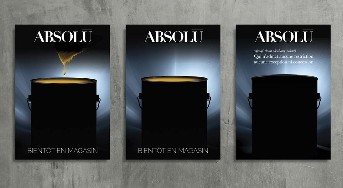 Poster affiche Absolu Peintures Denalt - conception design graphisme laval campagne publicitaire energik