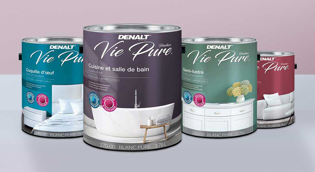 Pots peintures Denalt Vie pure - conception design graphisme laval emballage packaging energik