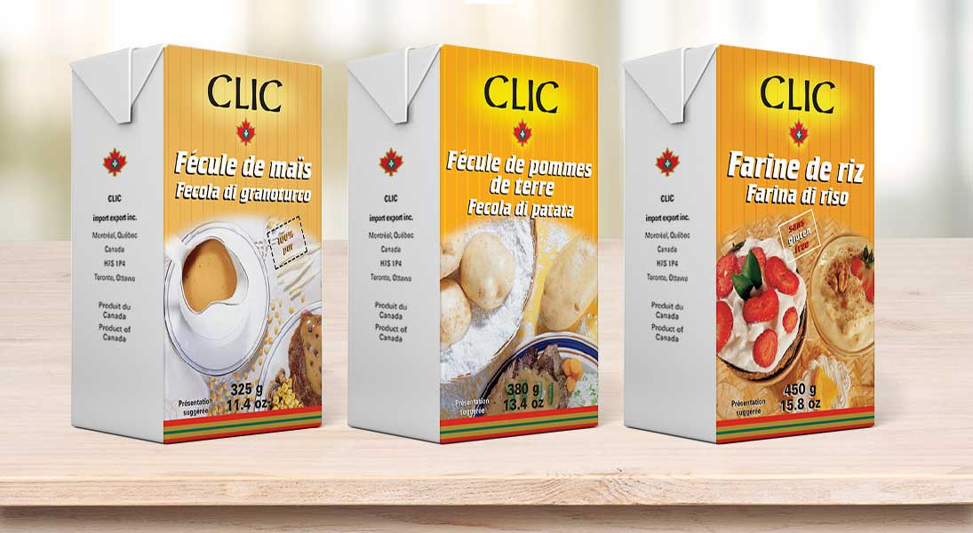 Produits alimentaire CLic - conception design graphisme laval emballage packaging energik