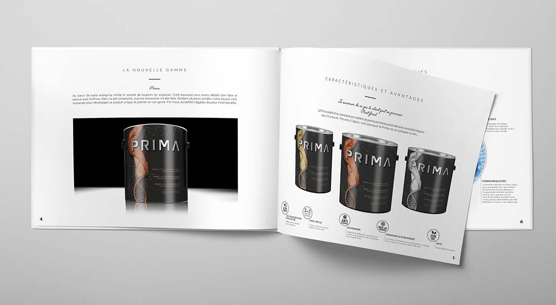Brochure Prima Peinture Denalt - conception design graphisme laval imprimé energik