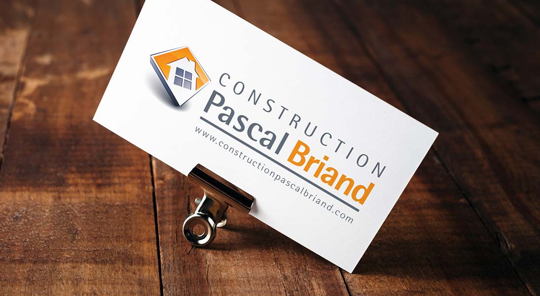 logo busniess card construction briand -  logo stationery conception design graphism laval energik