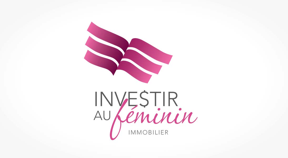 logo Investir au féminin - real estate investment logo stationery conception design graphism laval energik