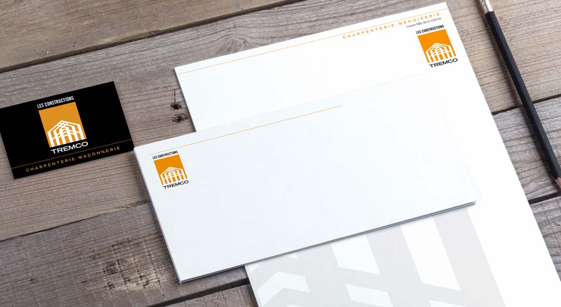 logo and stationery Constructions tremco -   consultant logo stationery conception design graphism laval energik